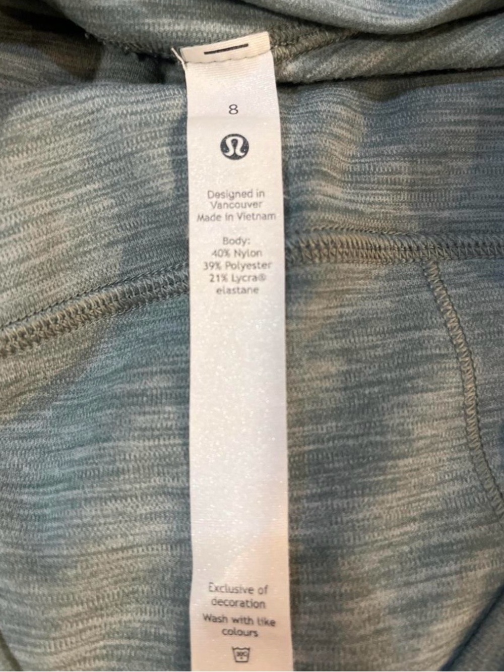 lululemon athletica Heathered Sage Green Leggings Capri size 8